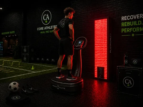 Power Plate vibration and red light therapy at Core Athletes